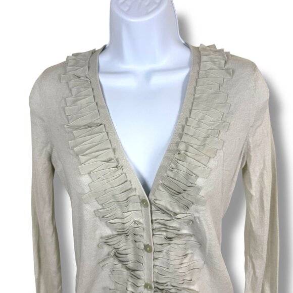 Ann Taylor Sweater Womens Small Petite Gray Old Money Cardigan Coquette Feminine - Picture 2 of 5